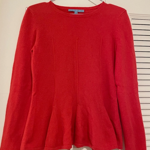 ANTONIO MELANI Sweaters - Antonio Melani Carolina Cashmere Coral Peplum Sweater
